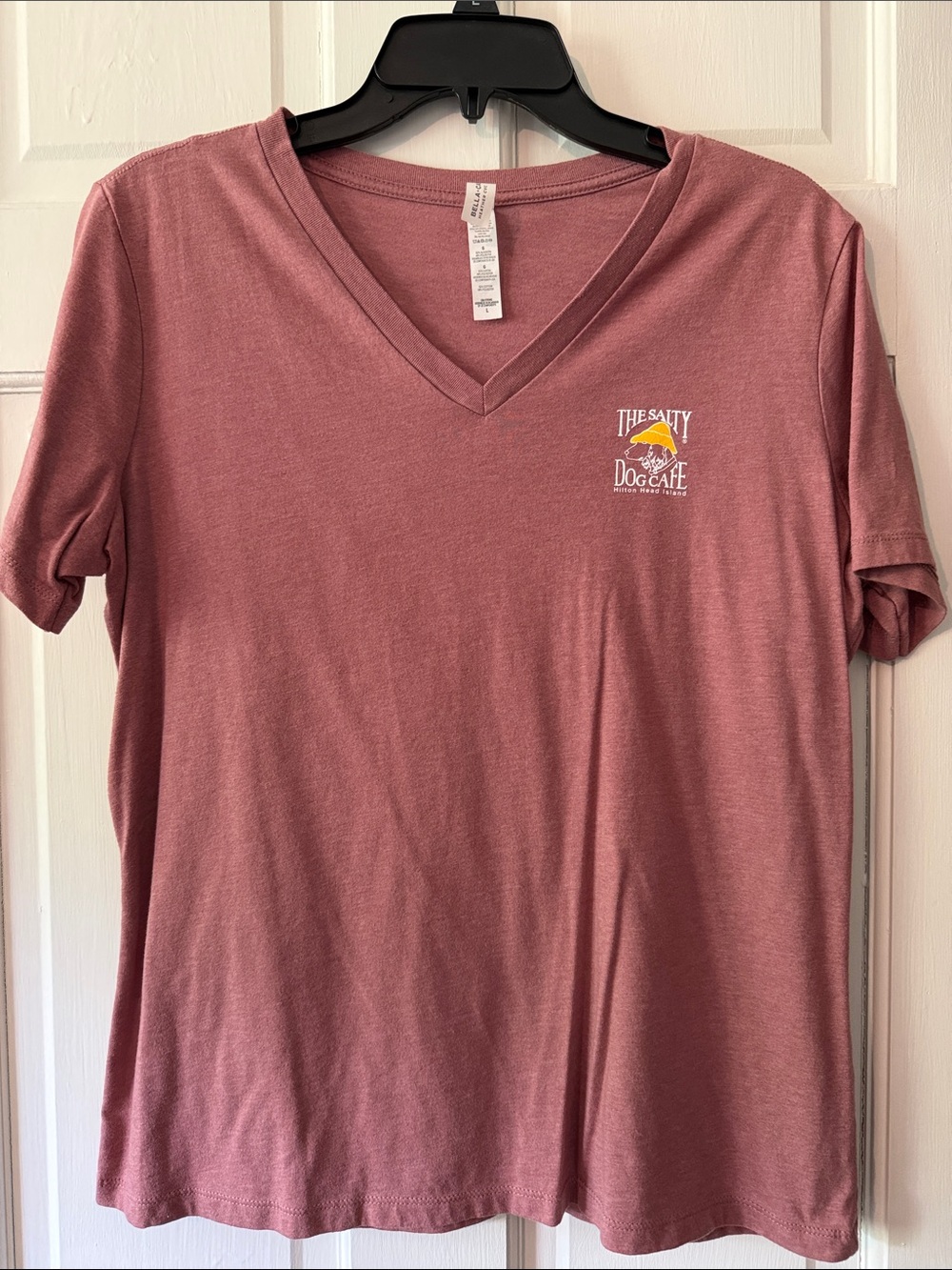 The Salty Dog Cafe V-Neck Tee - Dusty Rose